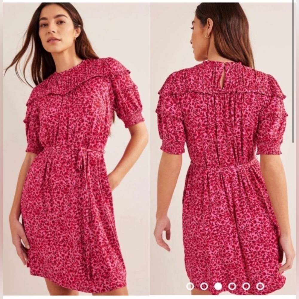 Boden Pink Midi Dress with Elegant Silhouette